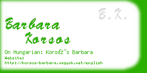 barbara korsos business card